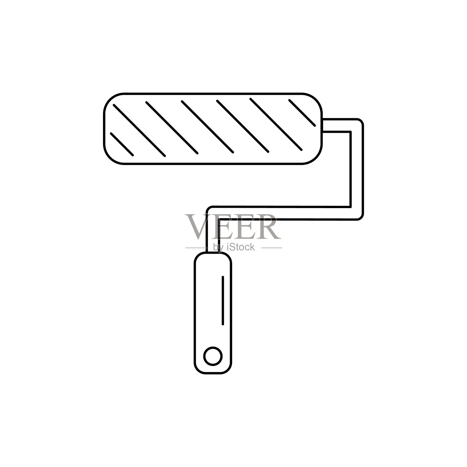 在白色背景上绘制滚筒轮廓图标插画图片素材