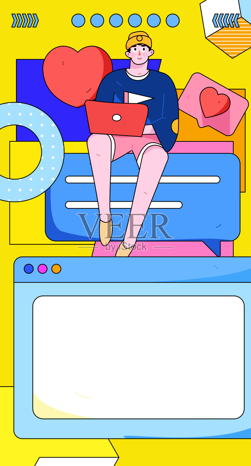 虚拟人物社会交往概念商业平面矢量手绘插画插画图片素材