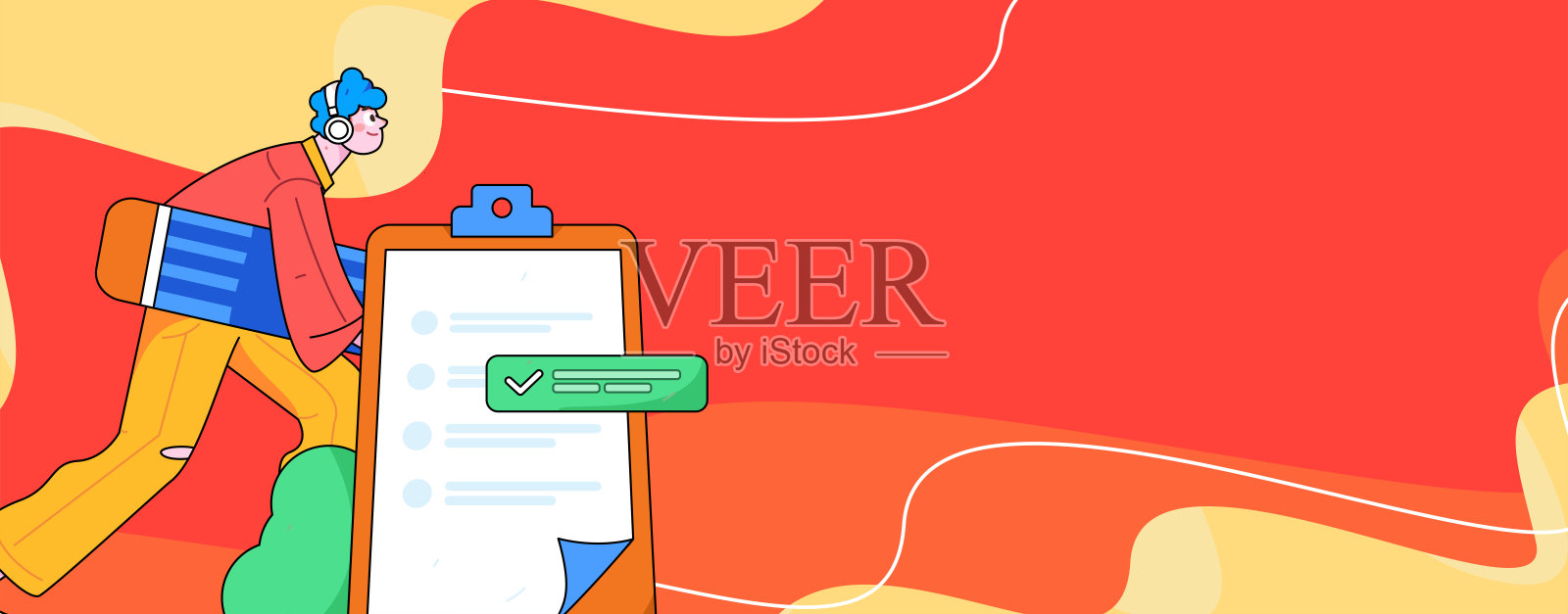 邀请朋友进行问卷平面矢量概念操作手绘插画插画图片素材