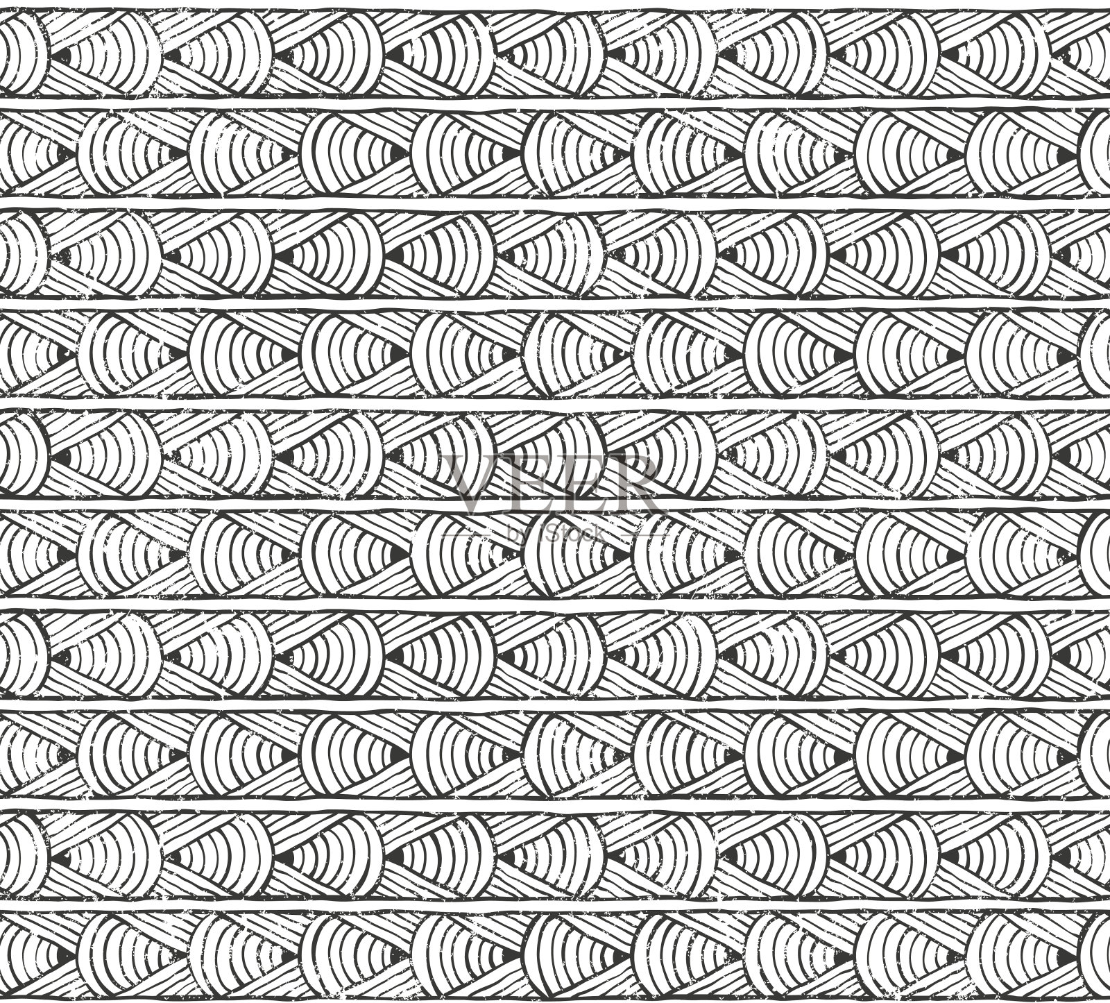 矢量无缝部落模式。手绘背景。插画图片素材