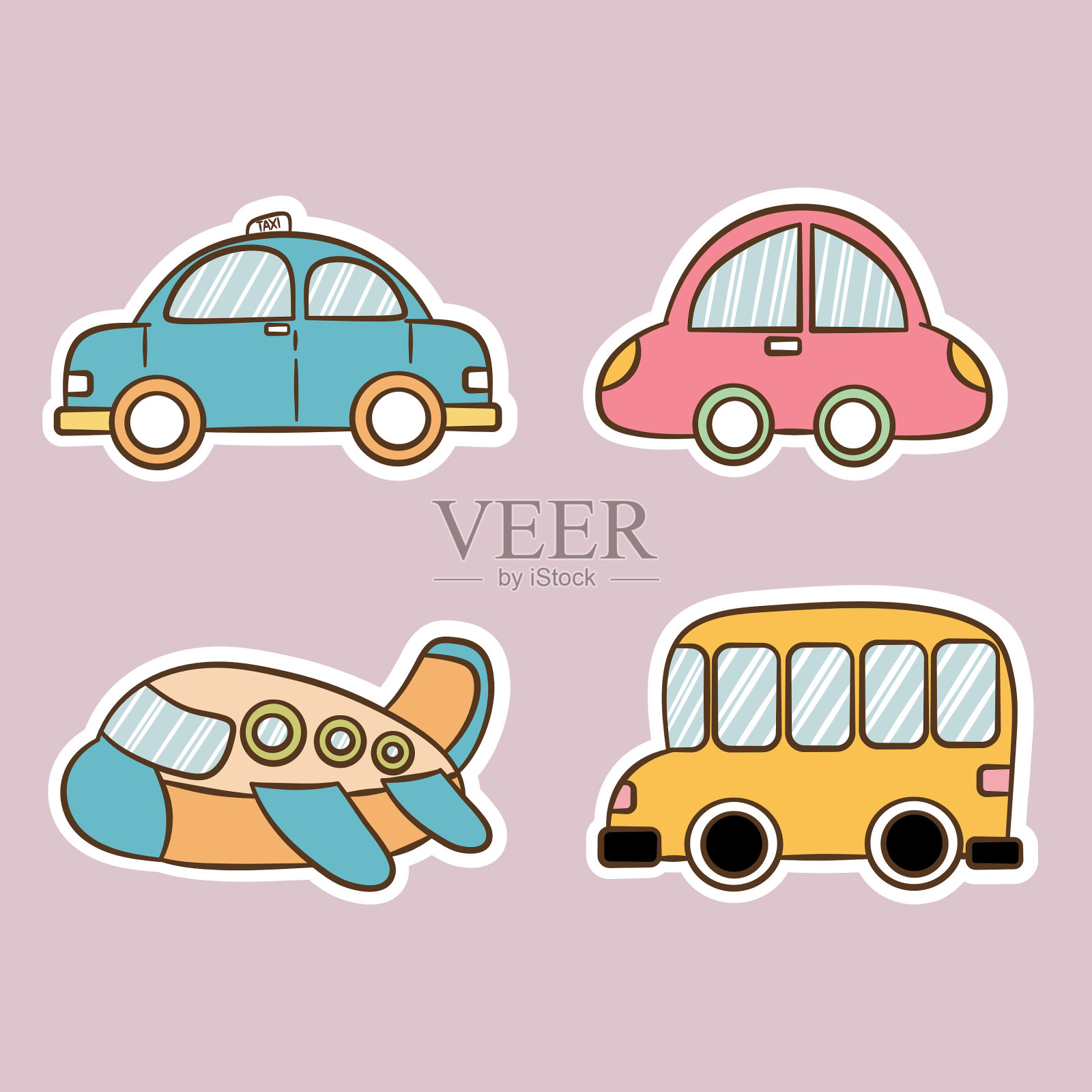 矢量插图卡通交通。插画图片素材