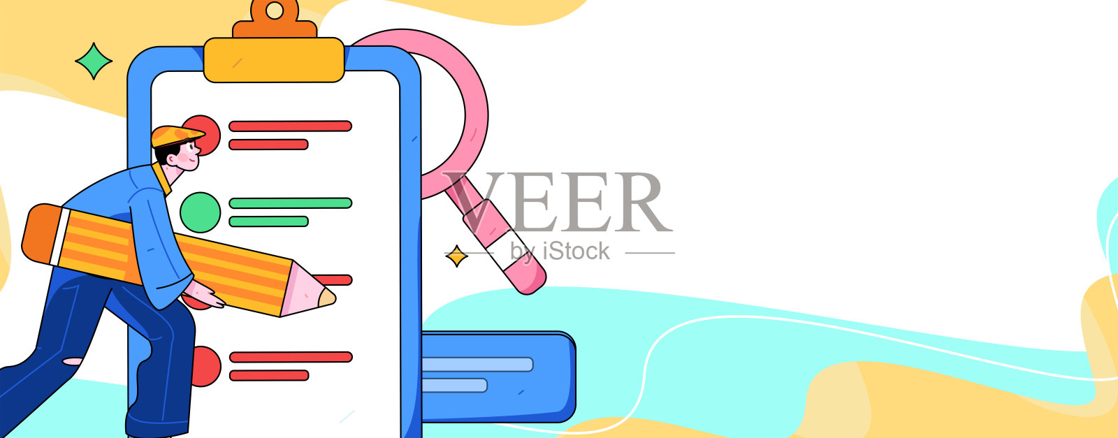 邀请朋友进行问卷平面矢量概念操作手绘插画插画图片素材