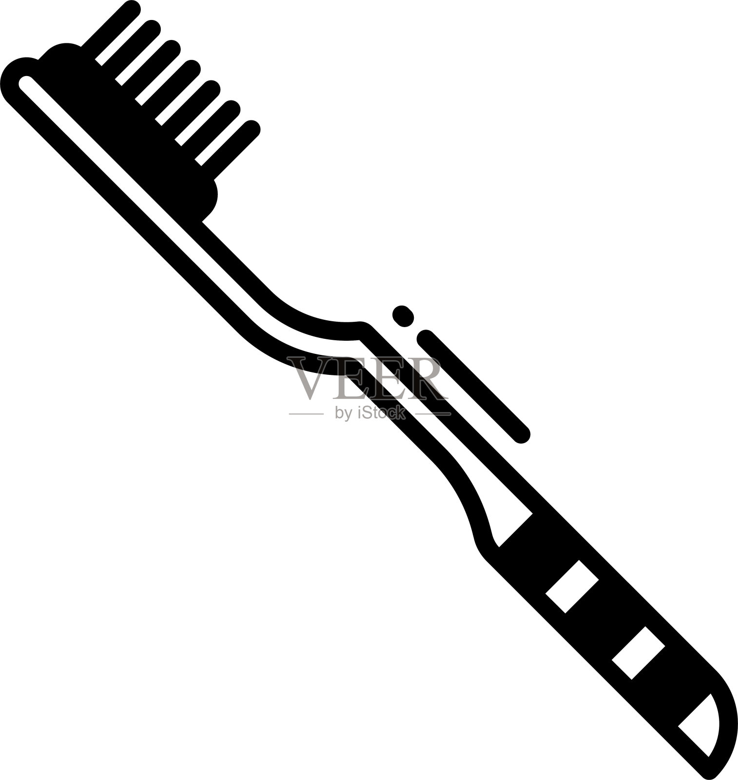 牙刷字形和线矢量插图插画图片素材