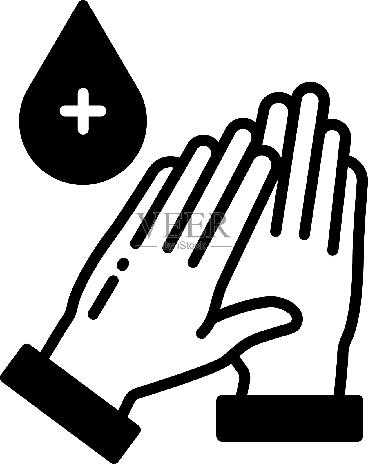 手洗字形和线矢量插图插画图片素材