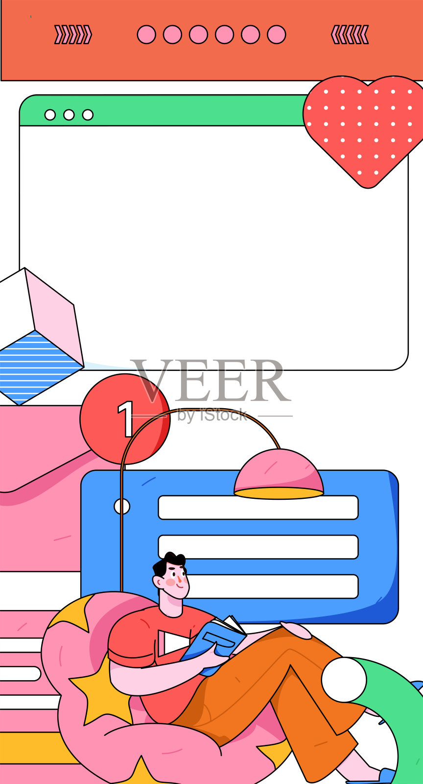 平面矢量插图的业务人员操作的工作场景插画图片素材