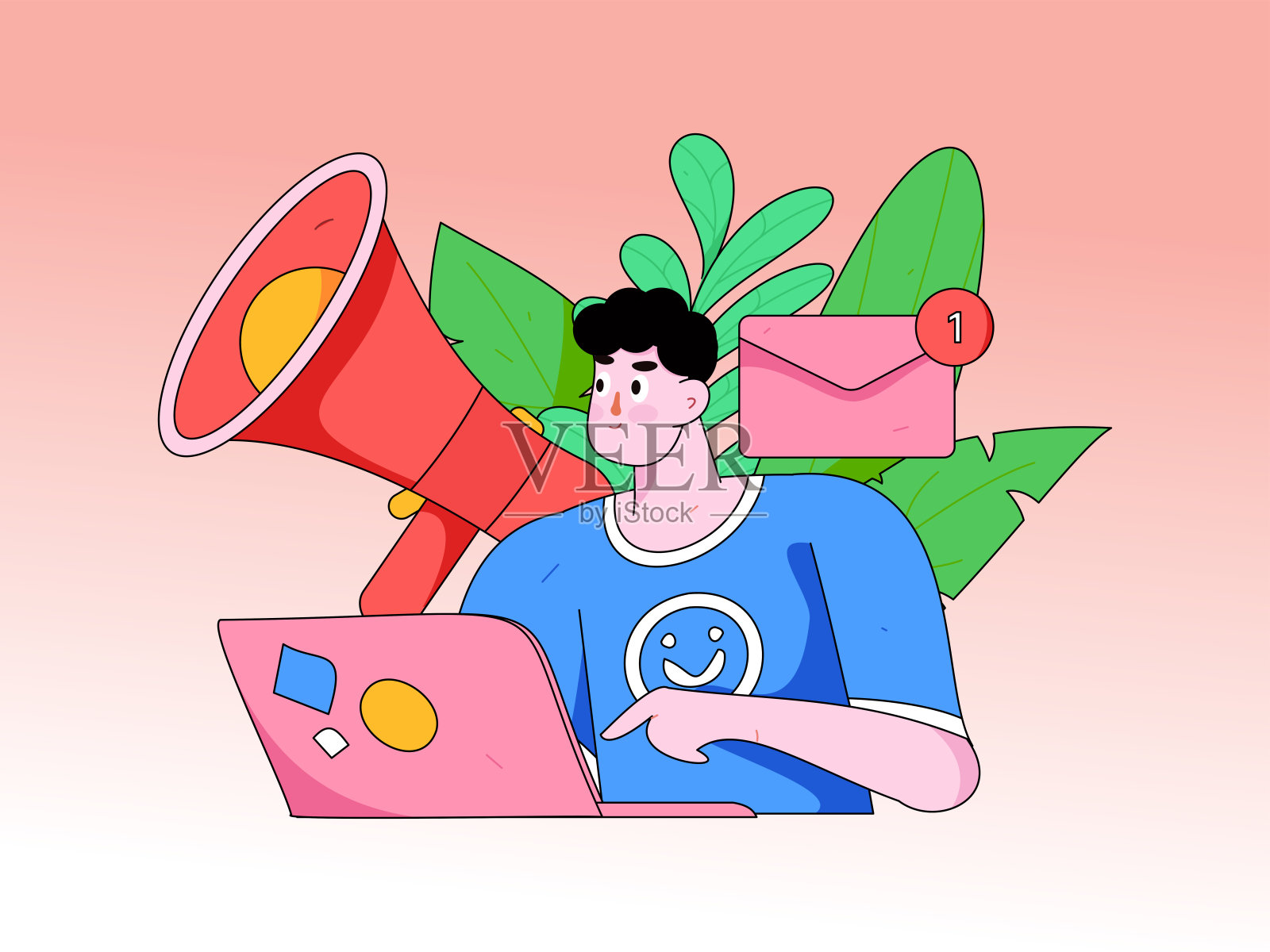 通知公告矢量创意平面手绘插图插画图片素材