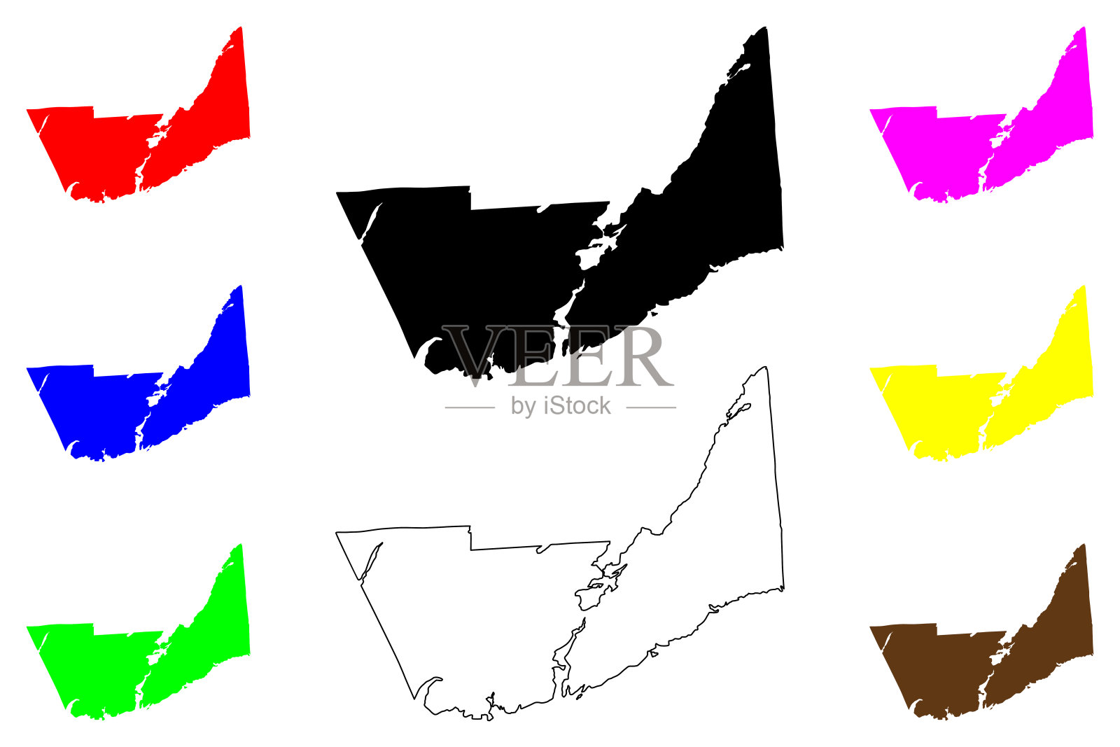 金斯敦市(加拿大，安大略省)地图矢量插图，涂鸦素描金斯敦地图插画图片素材