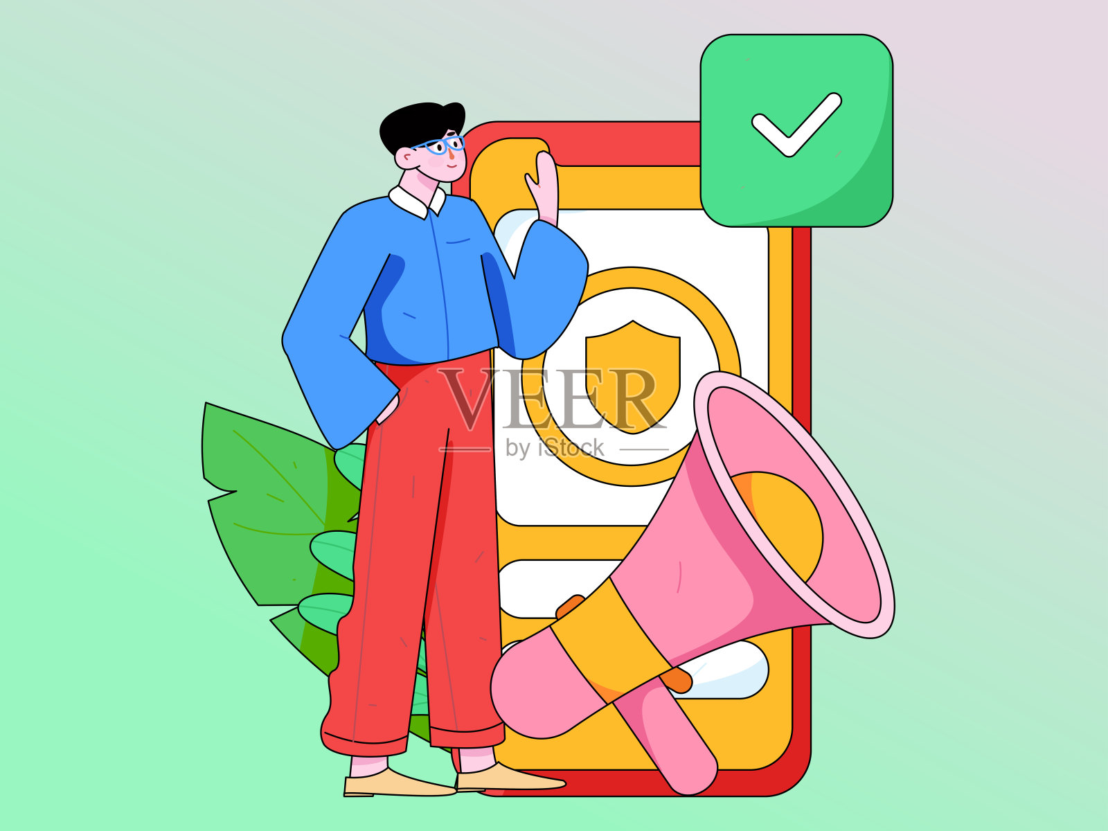 通知公告矢量创意平面手绘插图插画图片素材