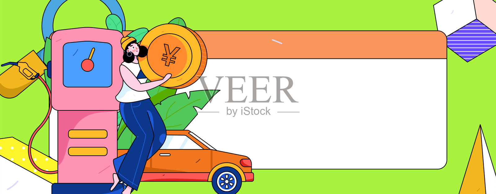 矢量互联网操作手绘插图的人获得折扣加油他们的汽车插画图片素材