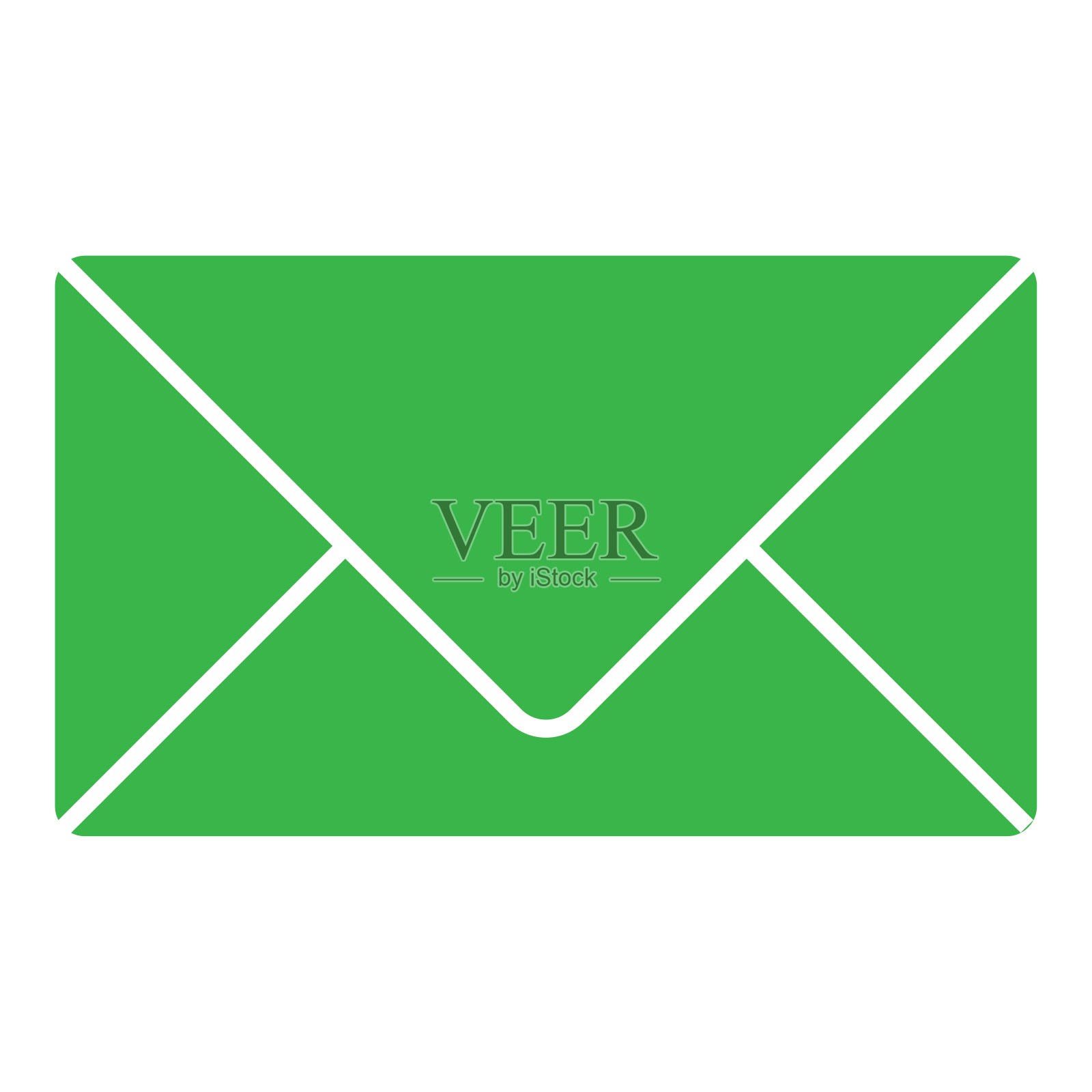 弯角信息绿色图标插画图片素材