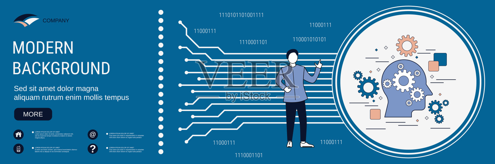 数字思维，人工智能概念插画图片素材