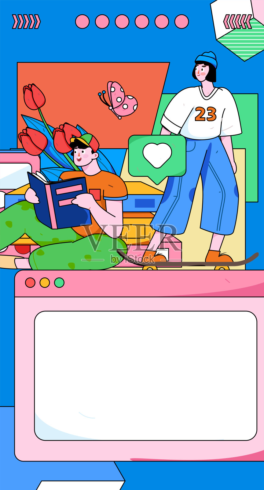 文字阅读静静地矢量概念操作手绘插图插画图片素材