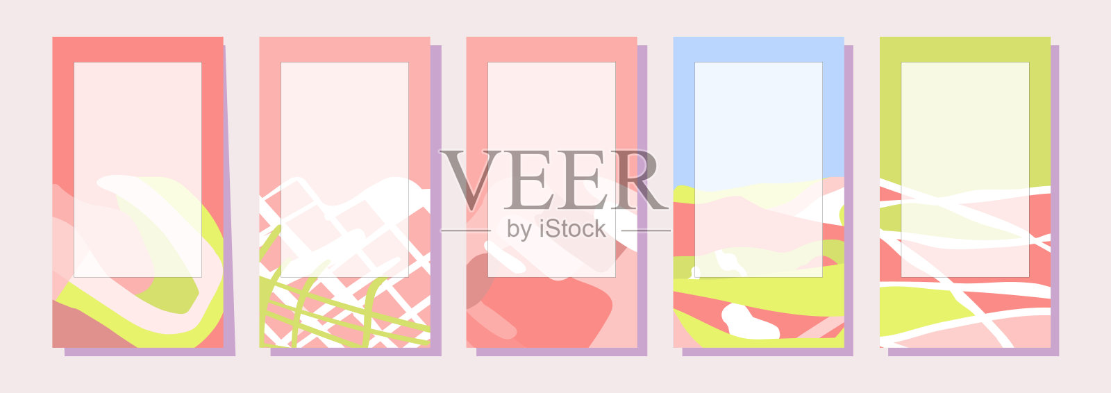 新潮的卷横幅集模板创意的背景设计，抽象的背景插画图片素材