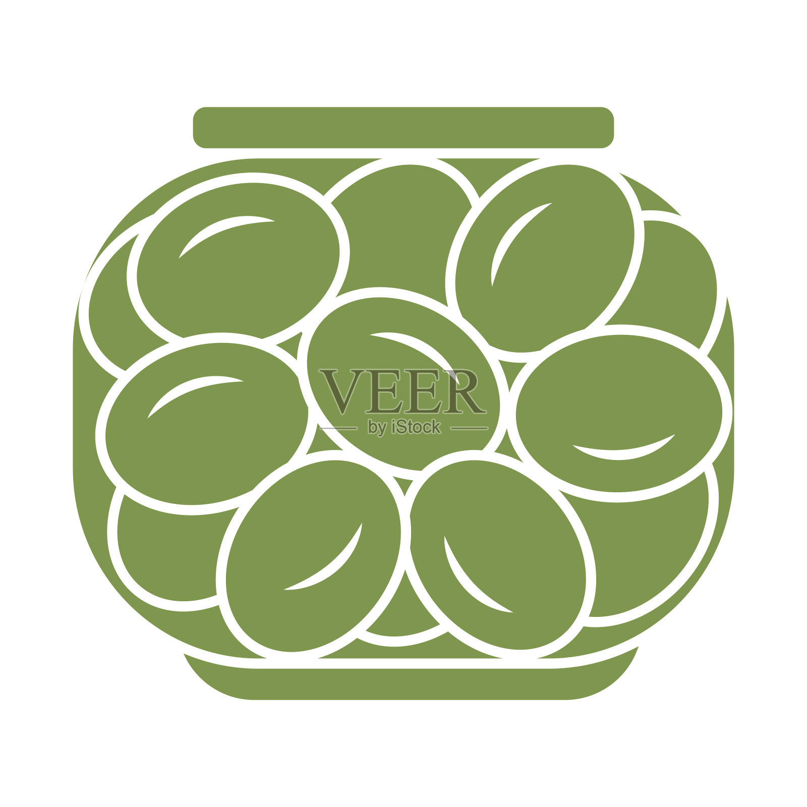 橄榄透明玻璃罐涂鸦矢量图插画图片素材