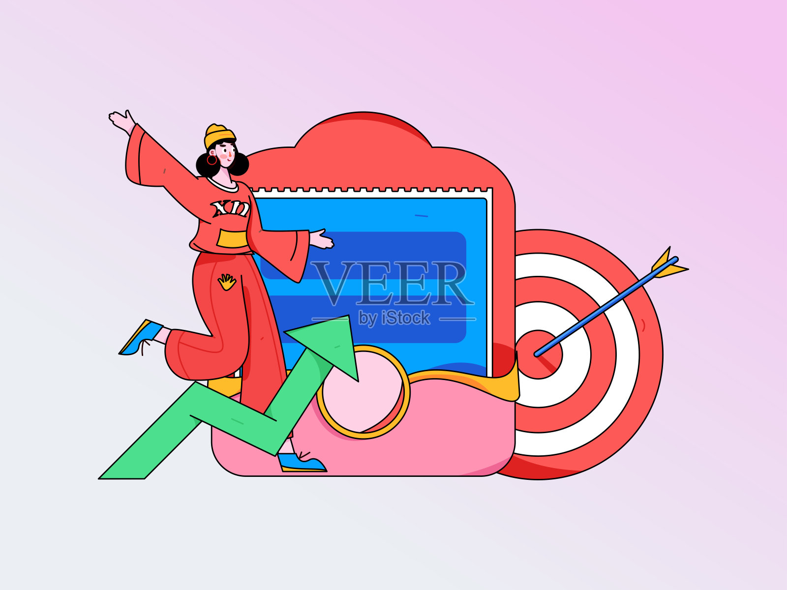 邀请朋友帮助获得红包的好处矢量平面字符插图插画图片素材