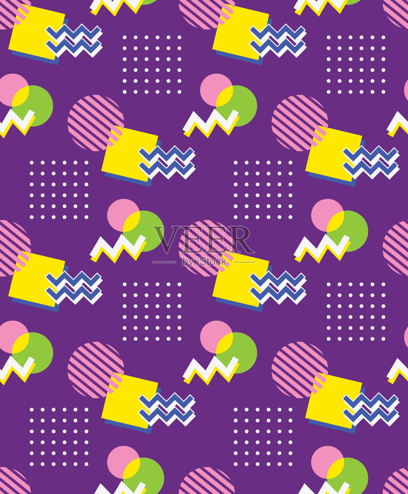 90年代风格的无缝背景插画图片素材