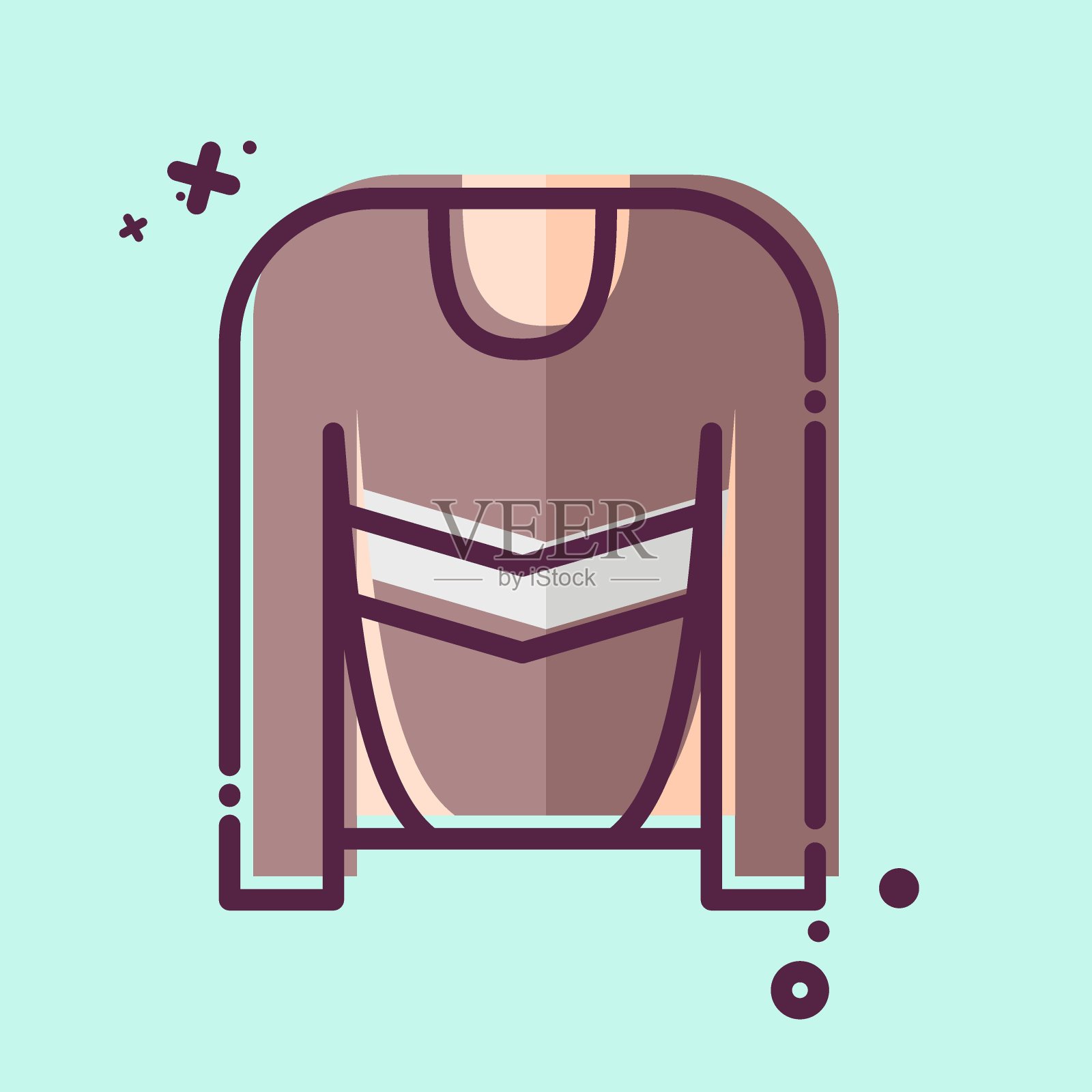 Icon曲棍球球衣。与曲棍球运动有关的标志。MBE风格。简单的设计可编辑插画图片素材