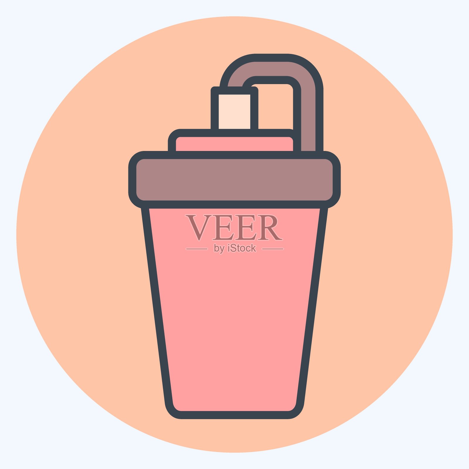 Icon能量饮料。与曲棍球运动有关的标志。颜色搭配风格。简单的设计可编辑插画图片素材