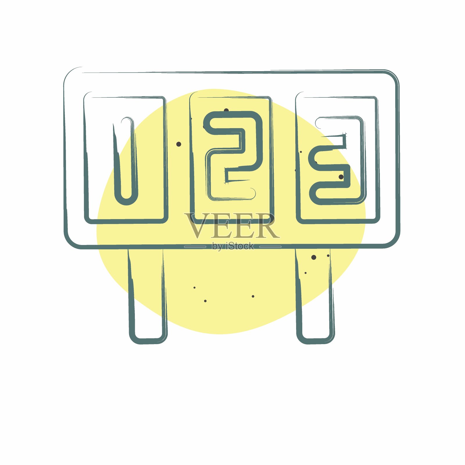 图标记分牌。与曲棍球运动有关的标志。色斑样式。简单的设计可编辑插画图片素材