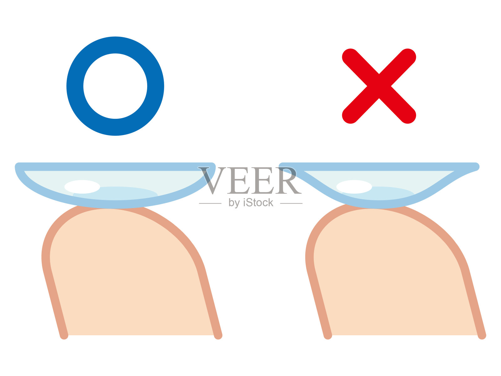 矢量插图的正面和背面的隐形眼镜插画图片素材