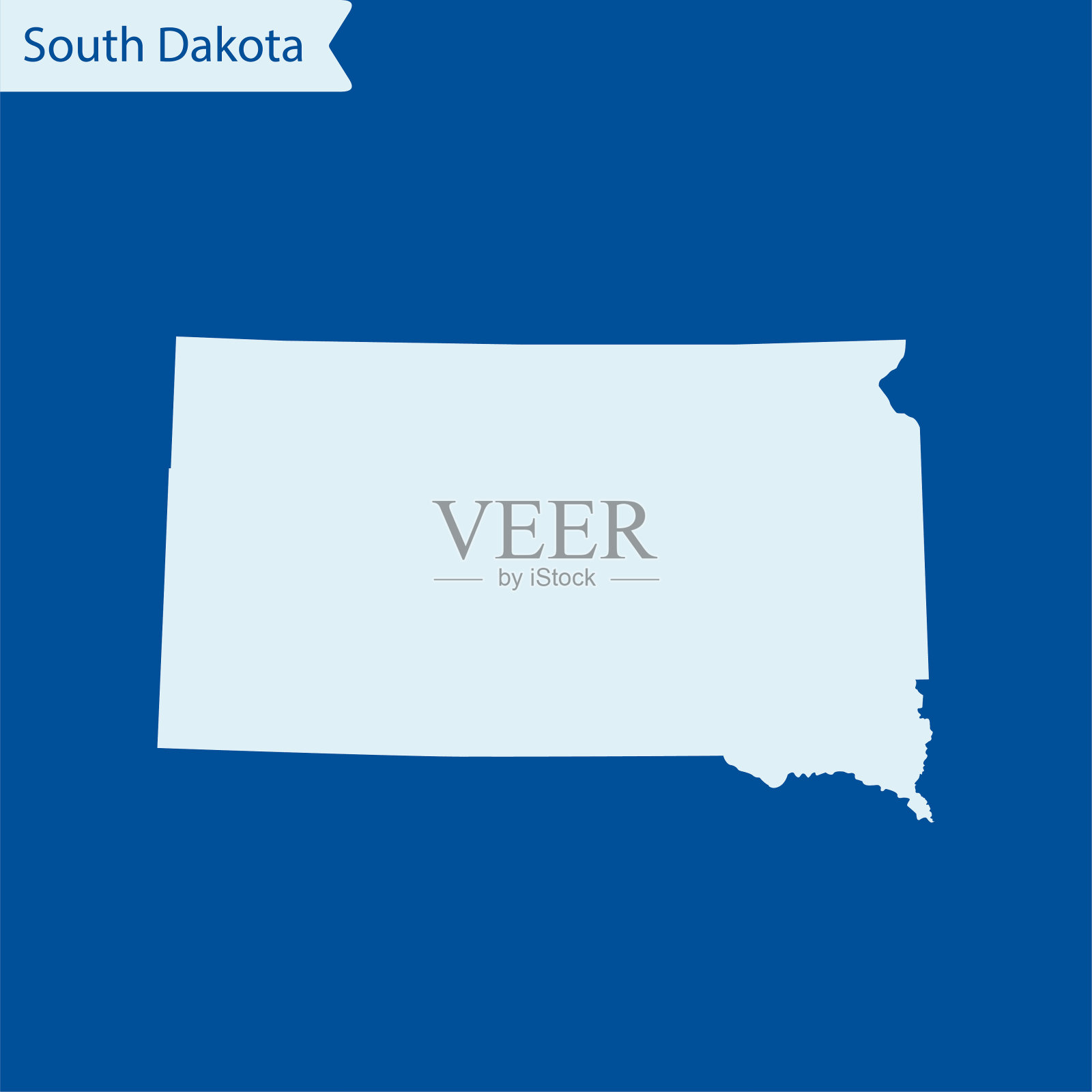 南达科他州地图插画图片素材