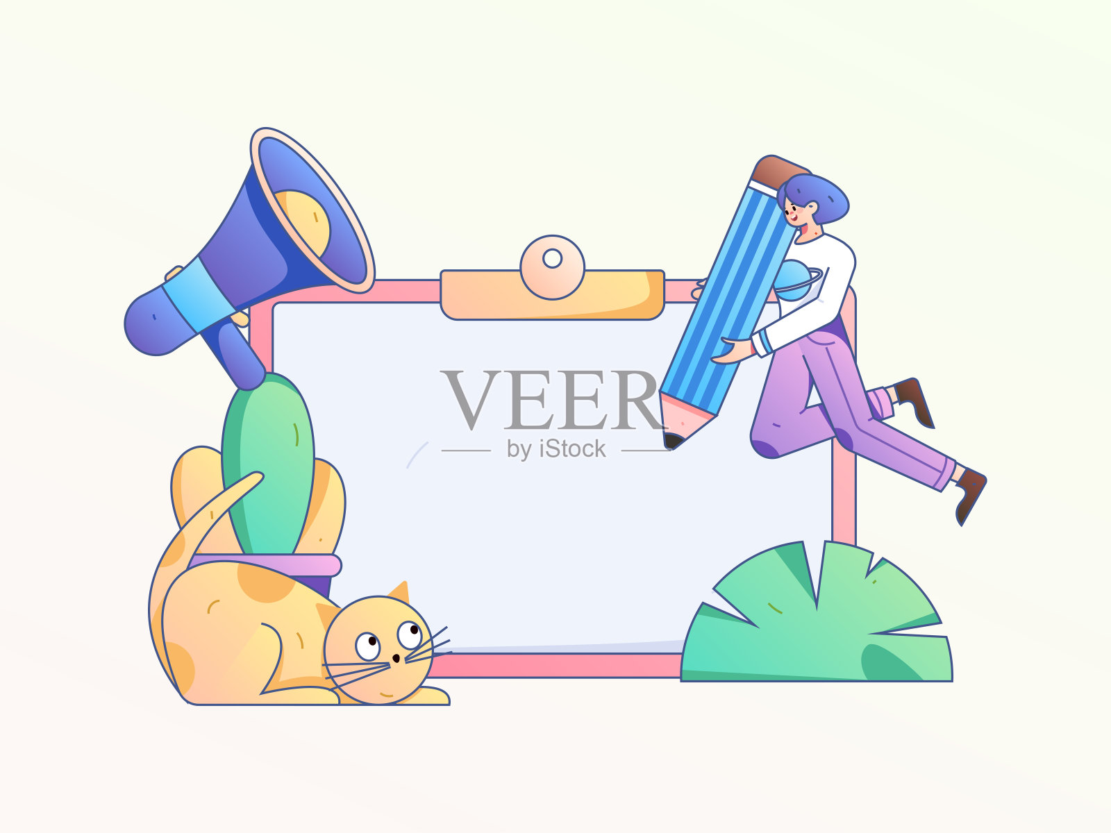 通知公告矢量创意平面手绘插图插画图片素材