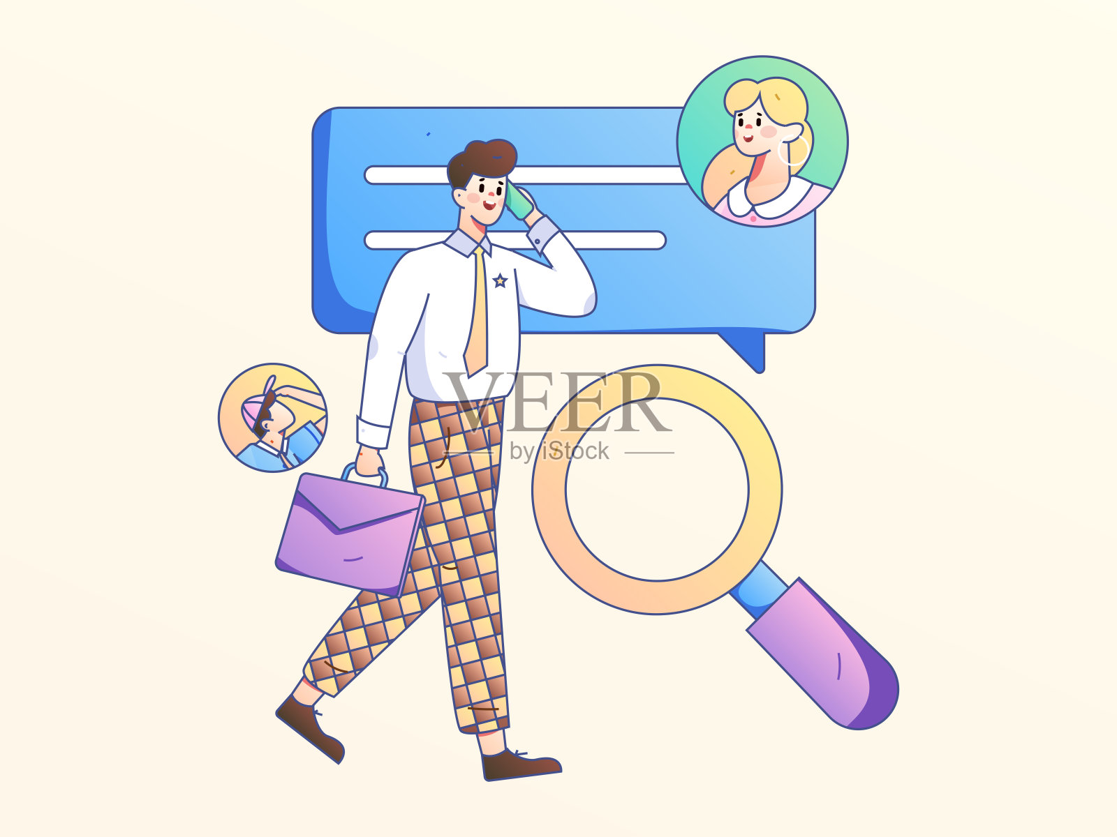 人员面试平面矢量概念操作手绘插图插画图片素材