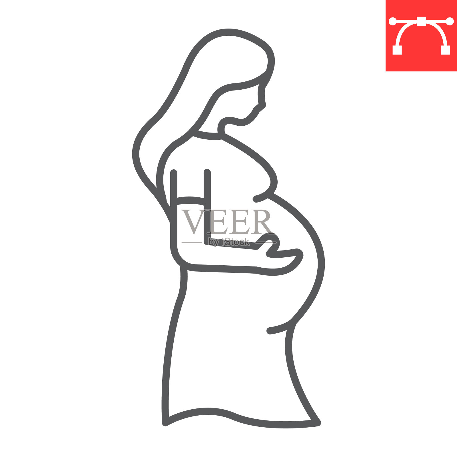 孕妇线图标插画图片素材