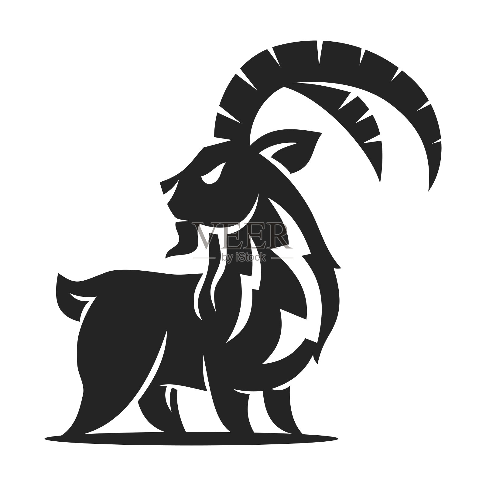 Ibex Logo模板隔离。品牌的身份。图标抽象矢量图形插画图片素材