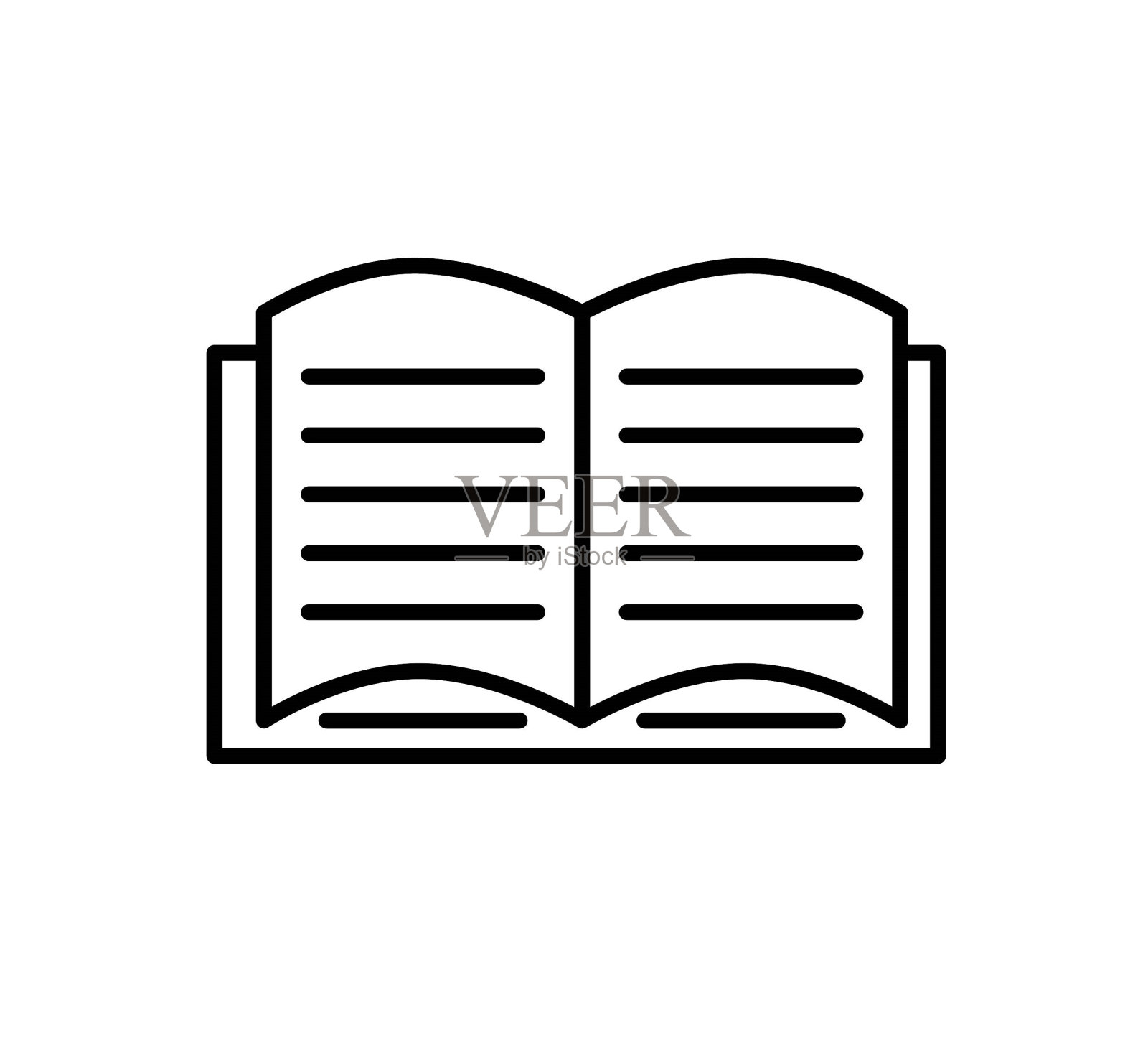 书的图标，矢量最好的线图标。插画图片素材