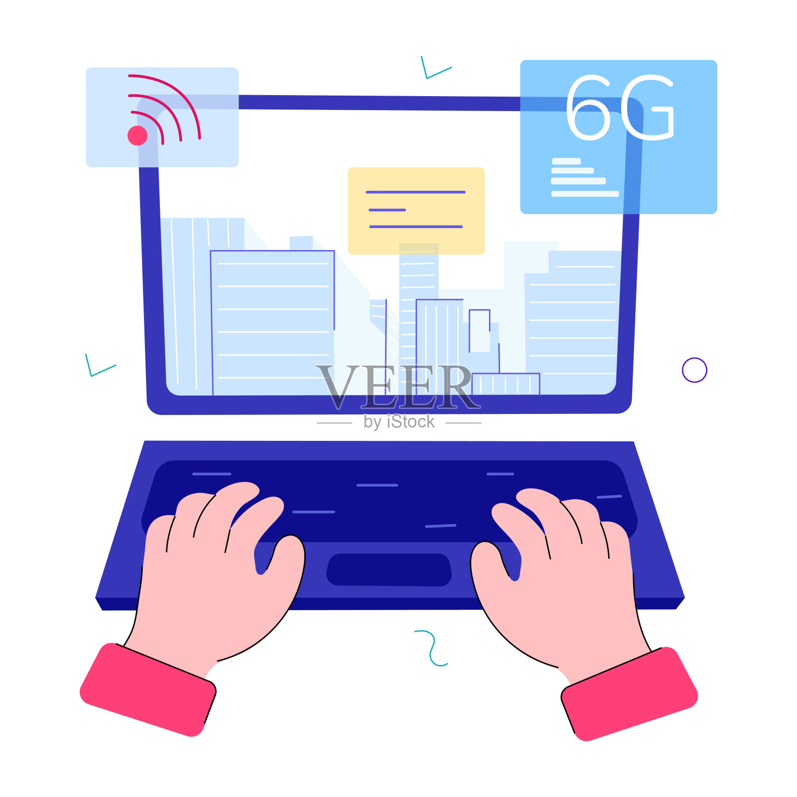 6 g技术插画图片素材