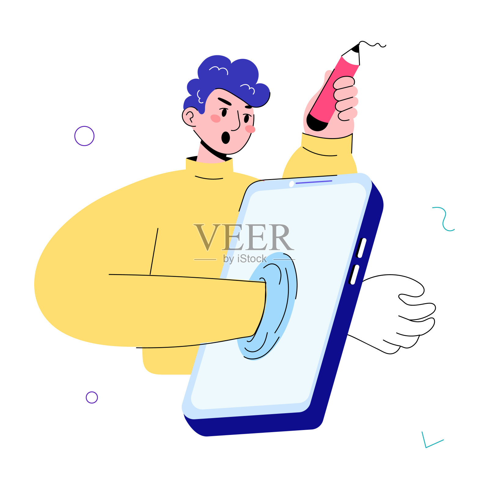 移动技术插画图片素材