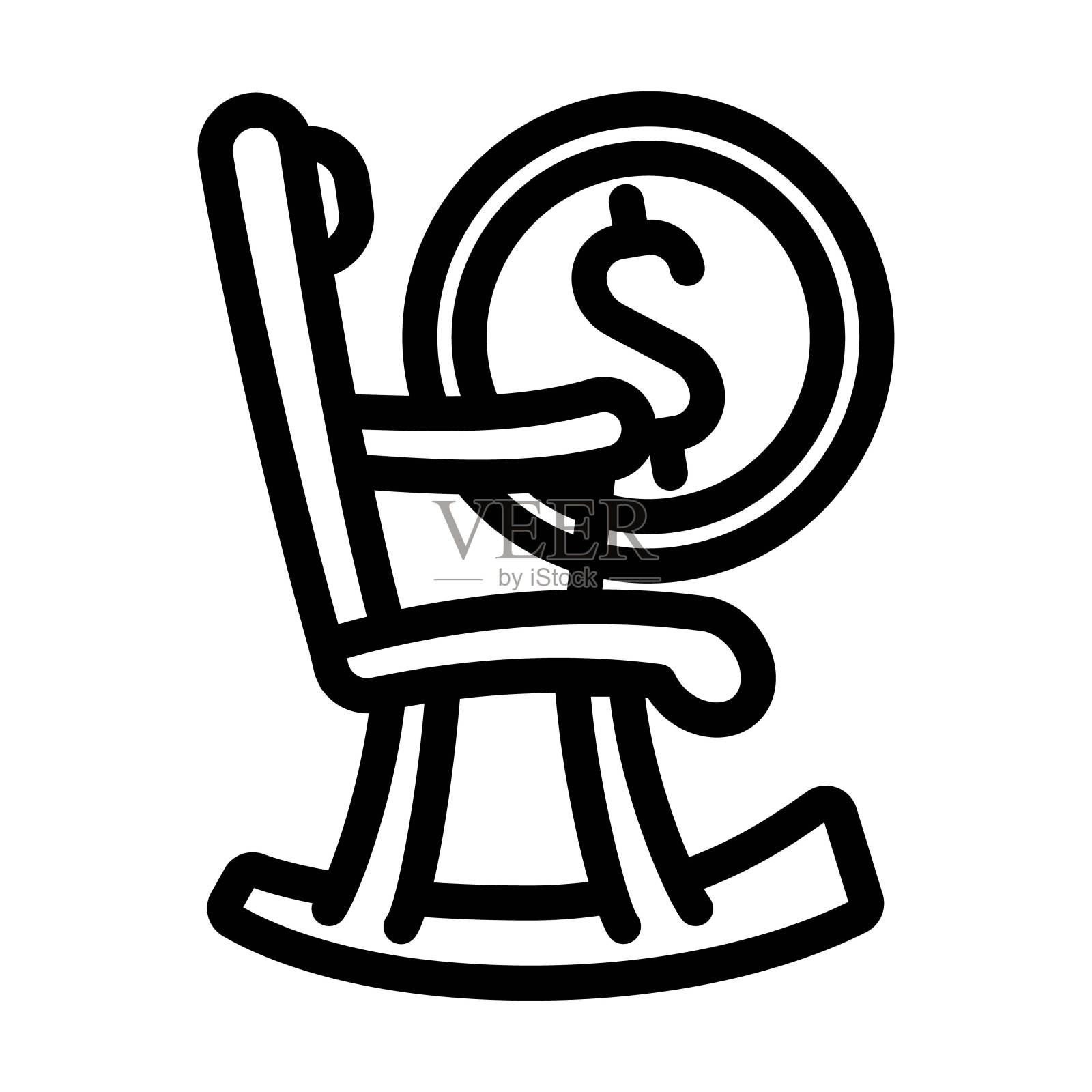 退休计划财务顾问线图标矢量插图插画图片素材