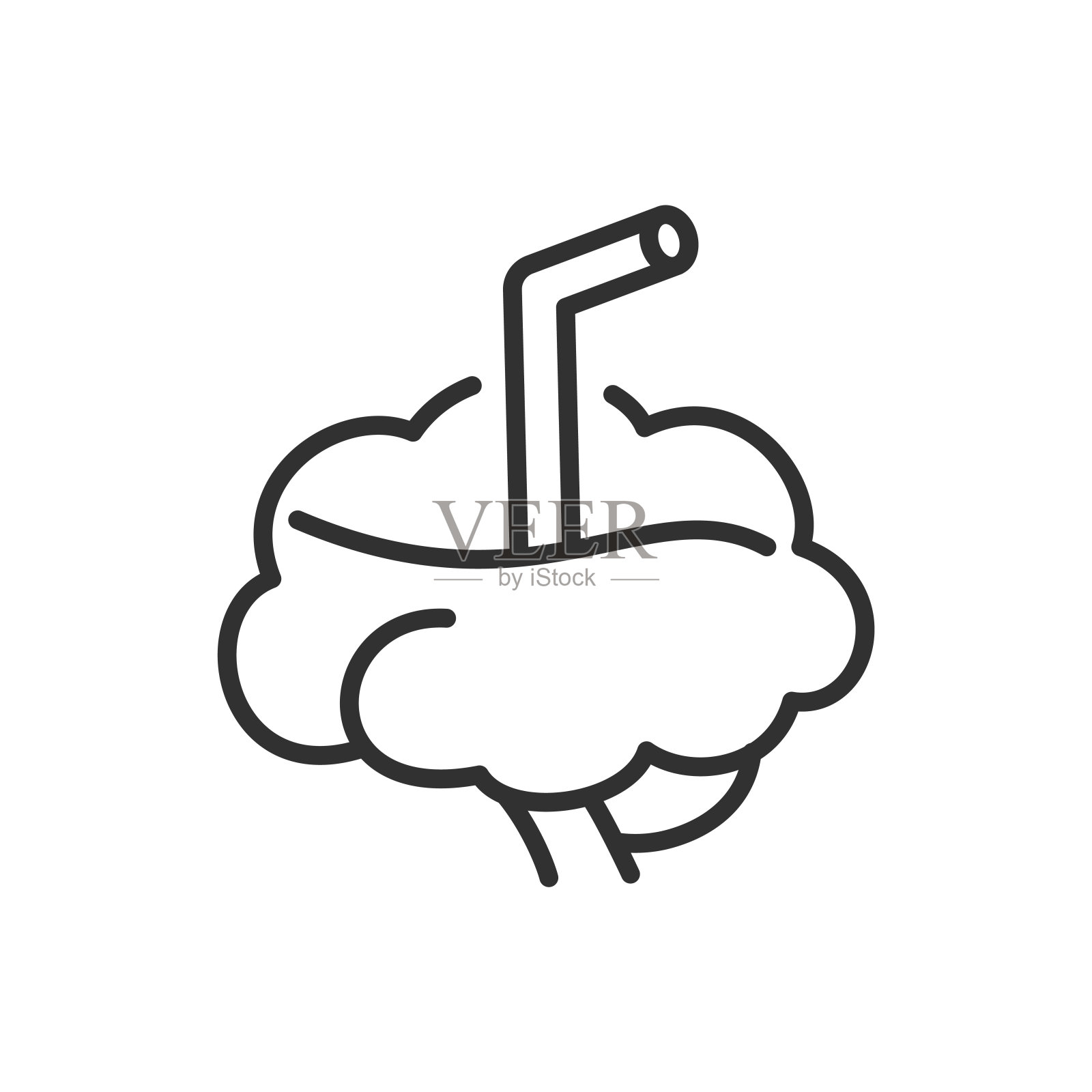 大脑充电，线性图标。吸的想法。脑子里装着一根管子。线条可编辑的笔画插画图片素材