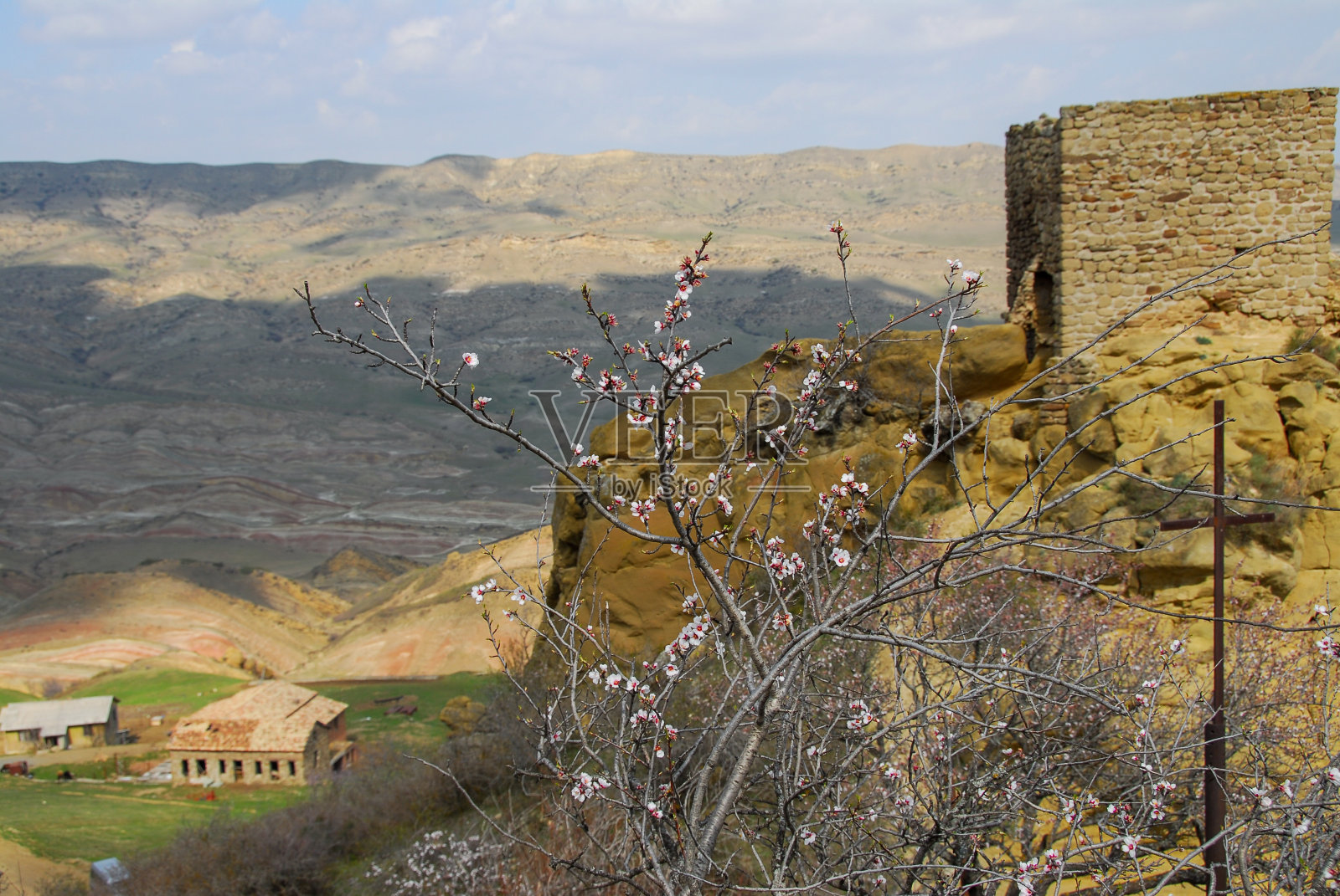 David Gareji:一座6世纪岩石凿成的格鲁吉亚东正教修道院建筑群照片摄影图片