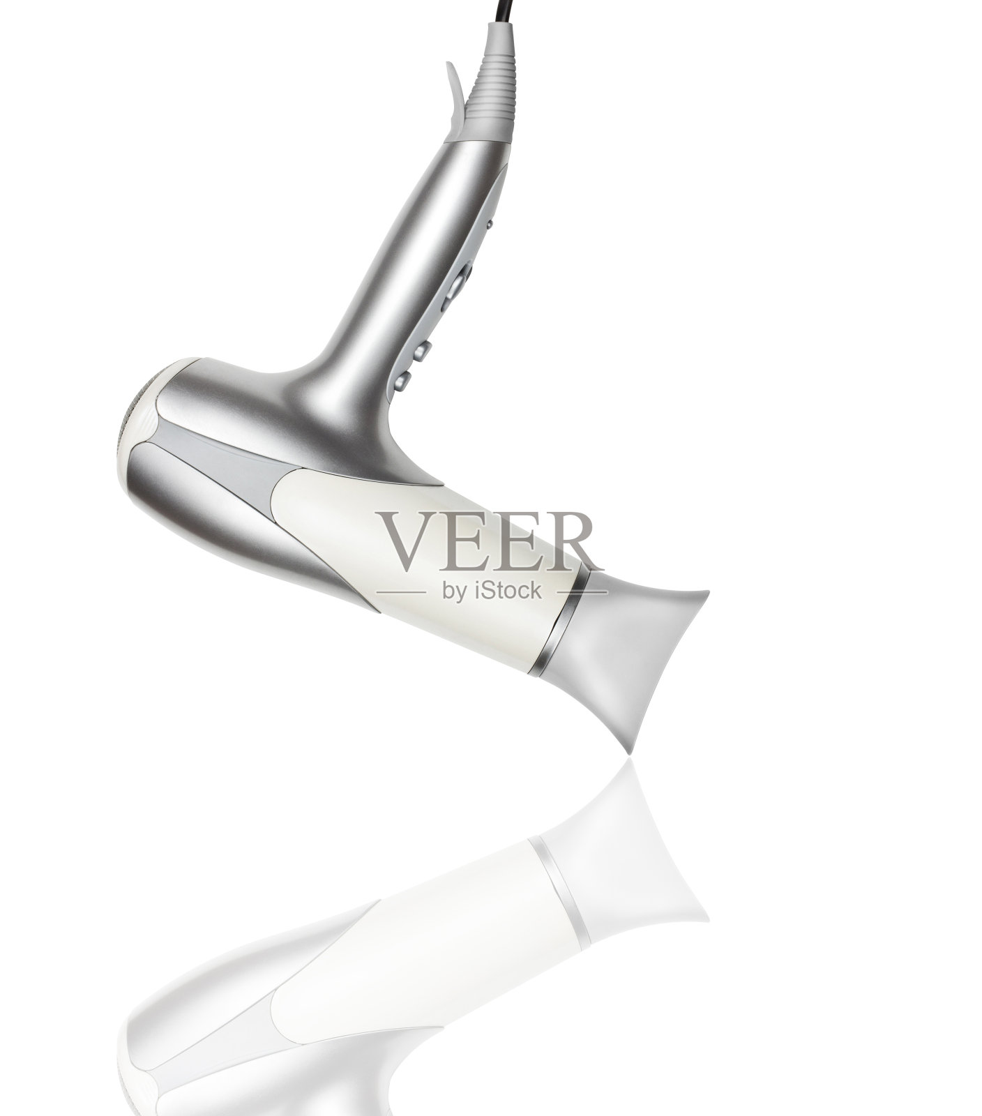 灰色吹风机孤立在白色上照片摄影图片