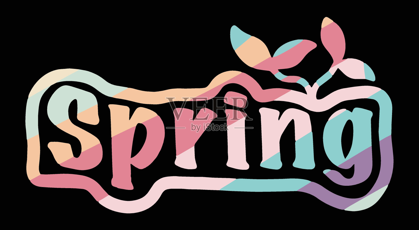 矢量文字春天春天的颜色设计插画图片素材