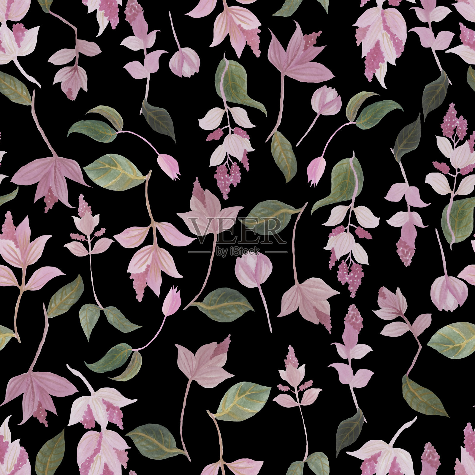 热带花型插画图片素材