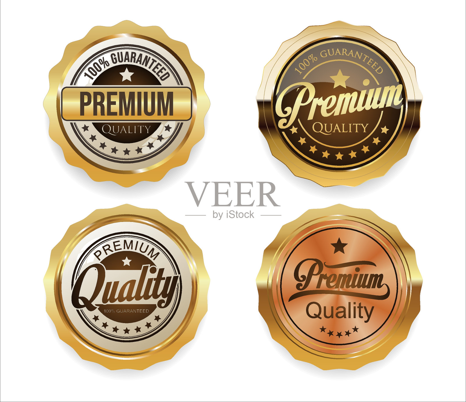 收集金色和青铜豪华优质徽章插画图片素材