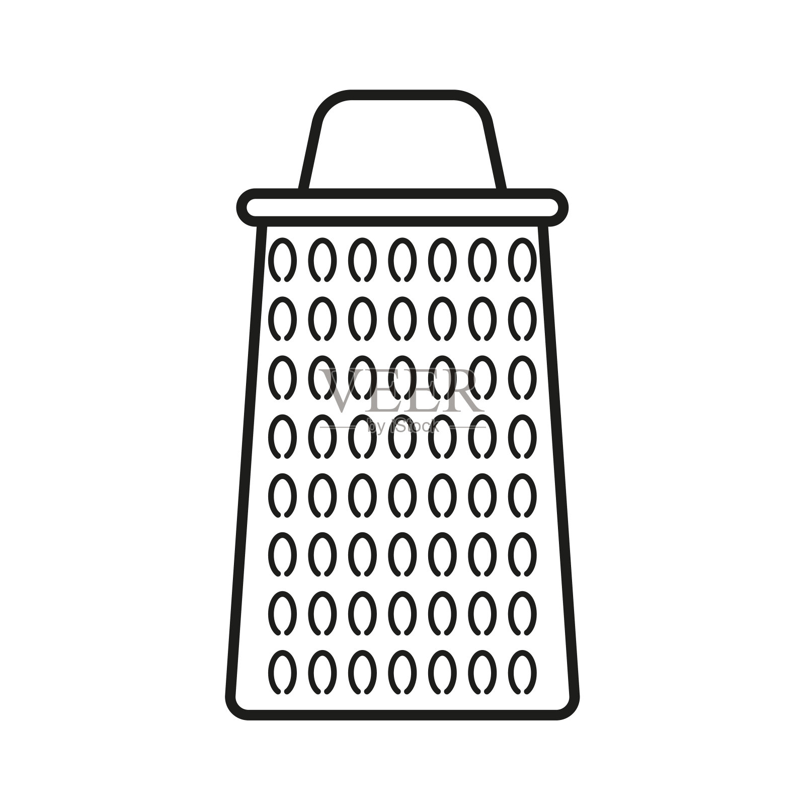 厨房磨碎器图标。厨房刨丝机的线条图。矢量插图。每股收益10。插画图片素材