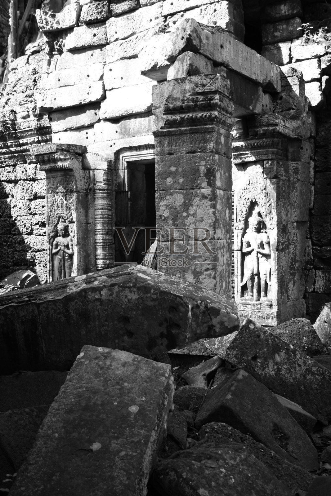 塔普伦寺，B&W照片摄影图片