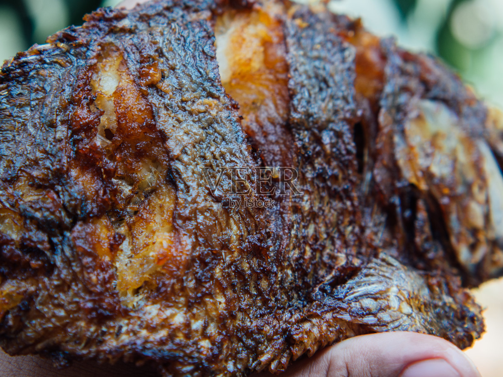 泰式炸鱼照片摄影图片