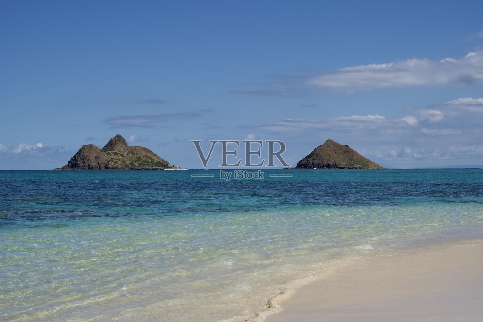 从朗尼海泳滩眺望莫奈及莫伊基照片摄影图片