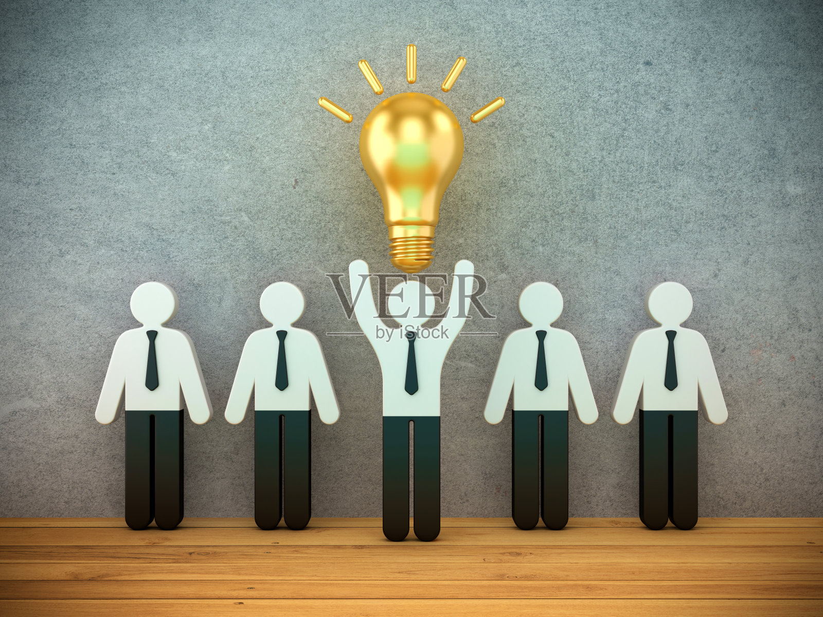 象形图:有灯泡的人照片摄影图片