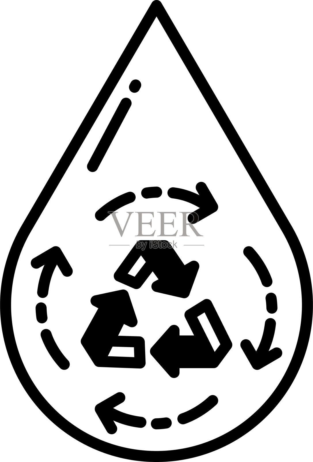水珠字形和线矢量插图插画图片素材