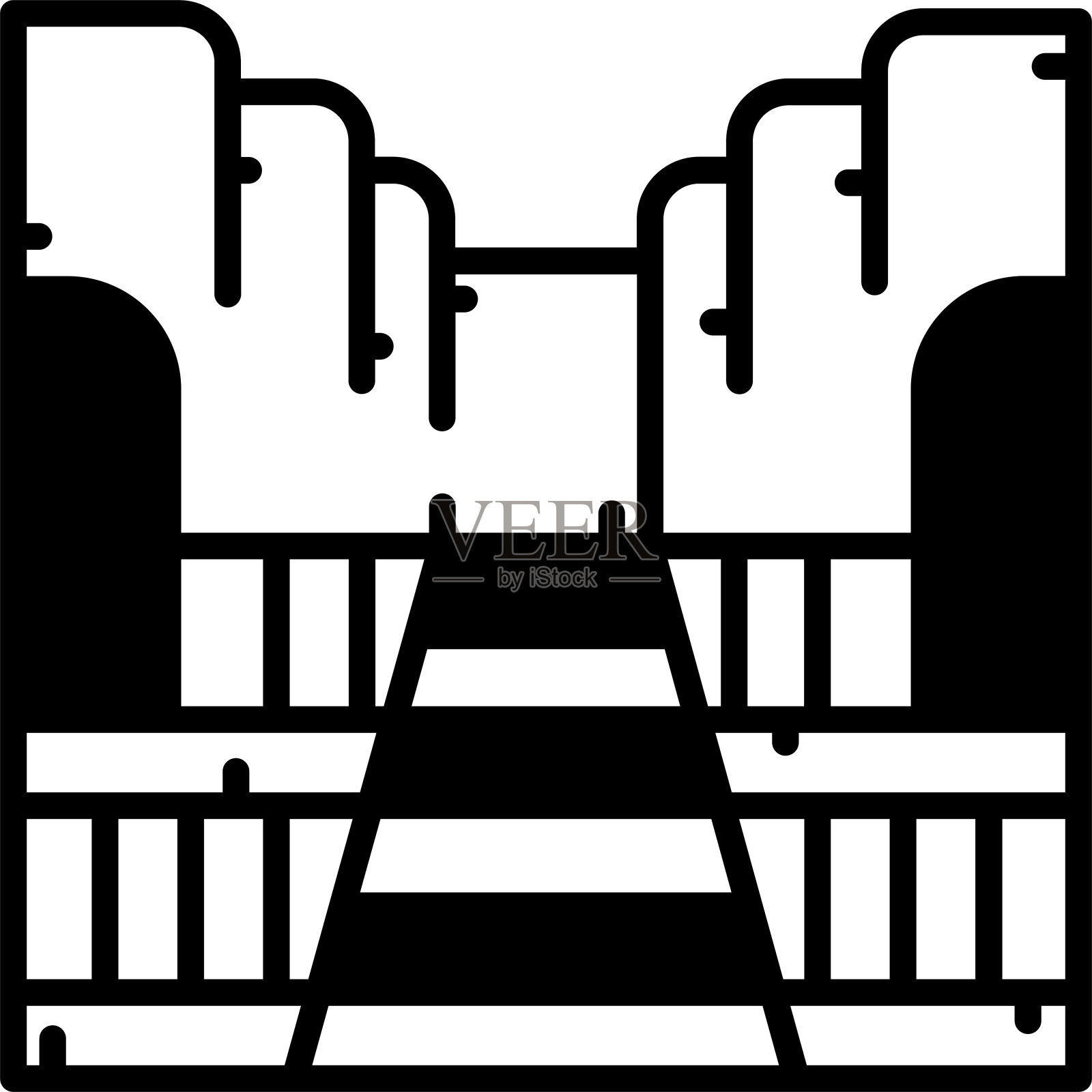 寺庙字形和线矢量插图插画图片素材