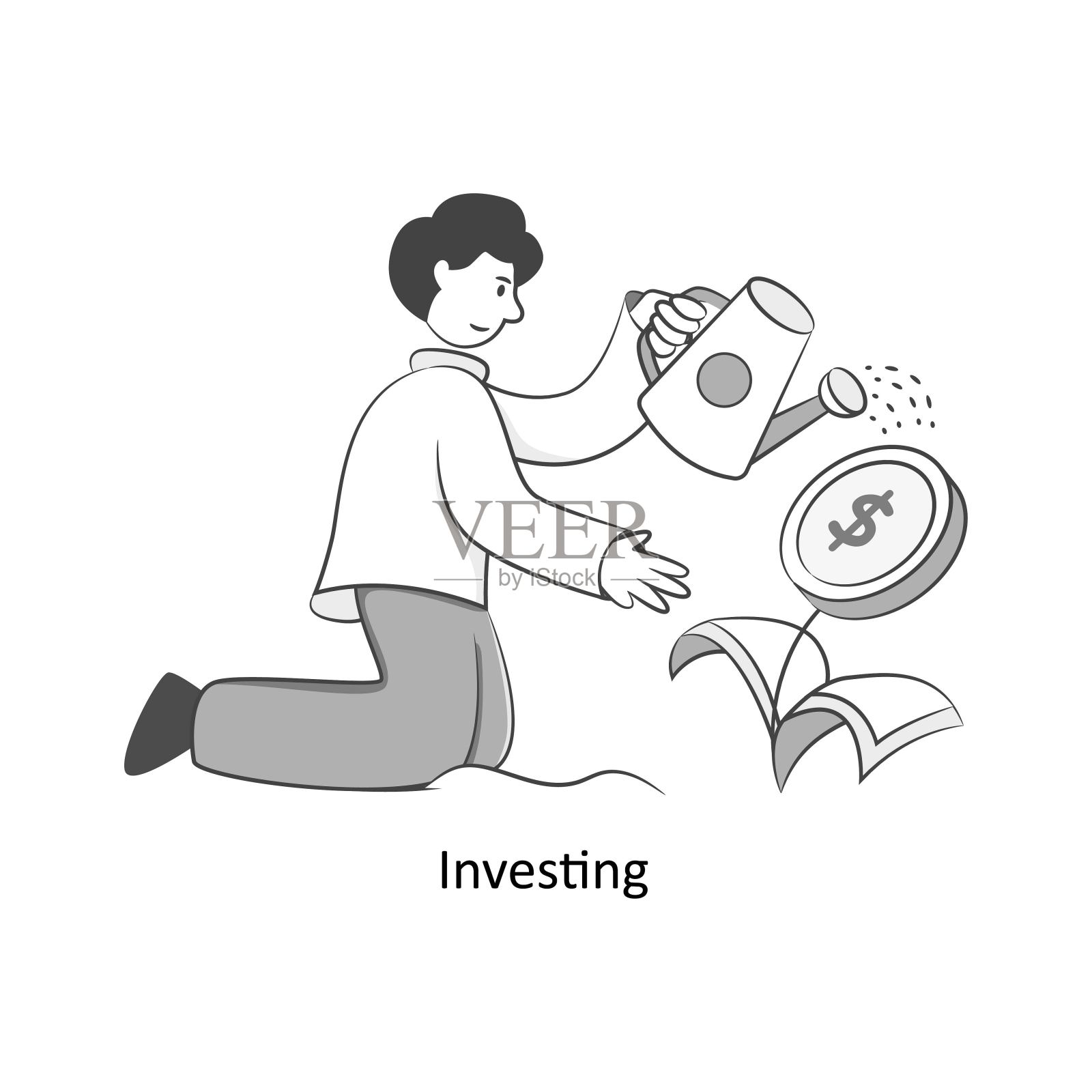 投资平面风格设计矢量插图。股票插图插画图片素材