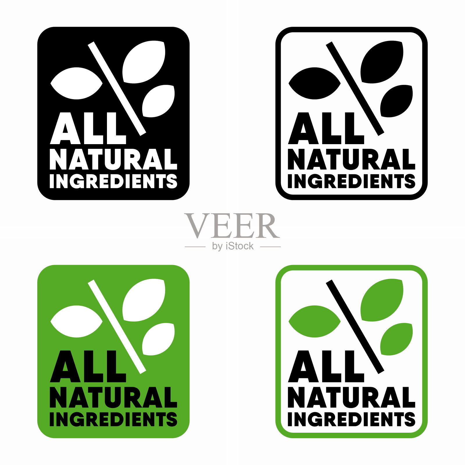 所有天然成分矢量信息标志插画图片素材