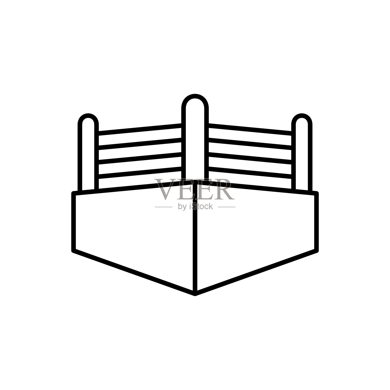 拳击环图标矢量设计模板简单而现代插画图片素材