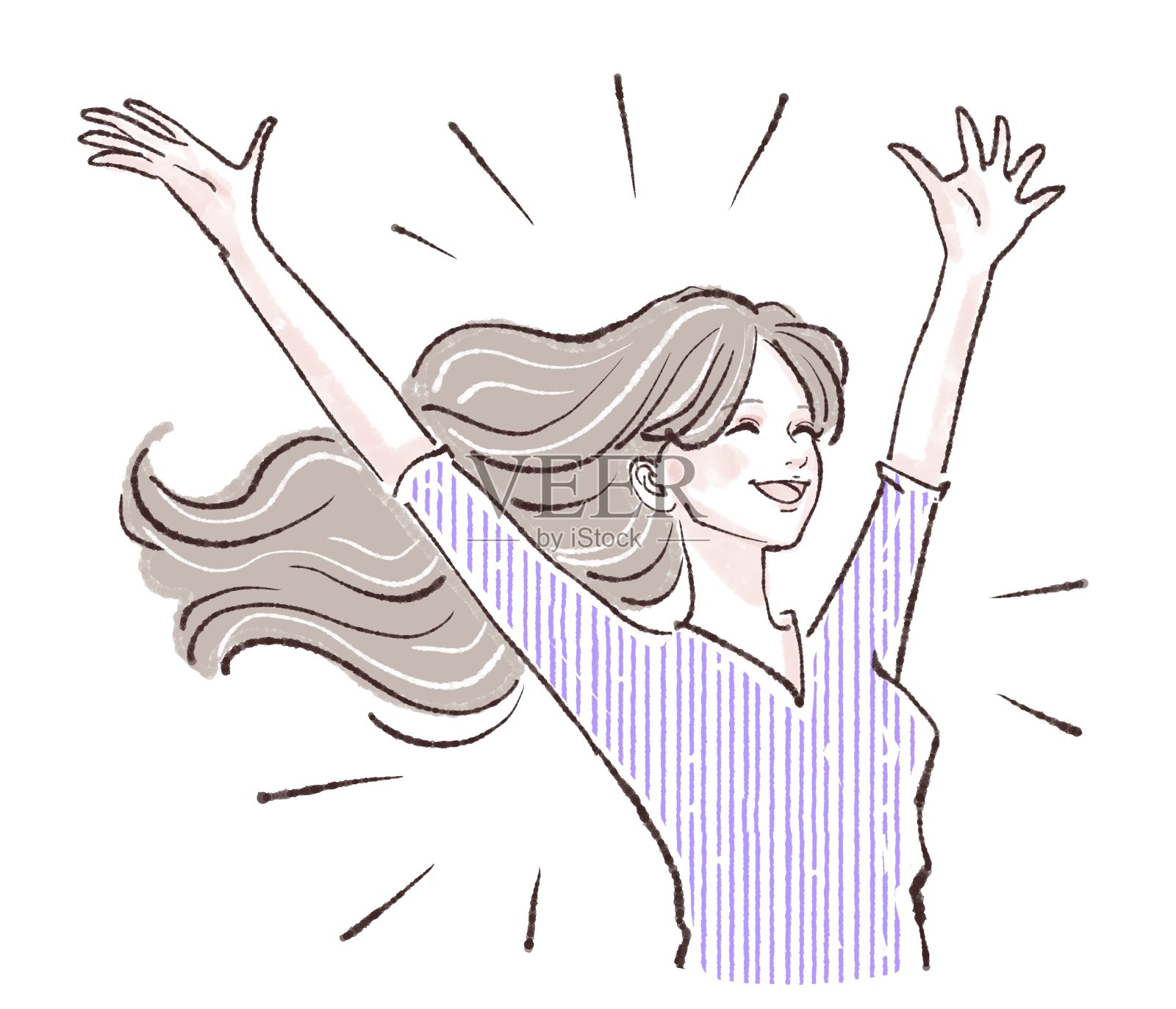 妇女和女孩的插图材料插画图片素材